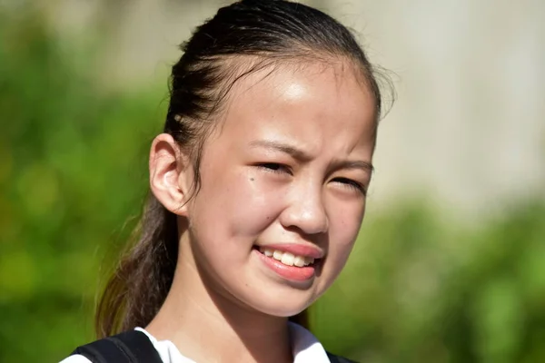 Estudante Feliz Adolescente Escola Menina — Fotografia de Stock