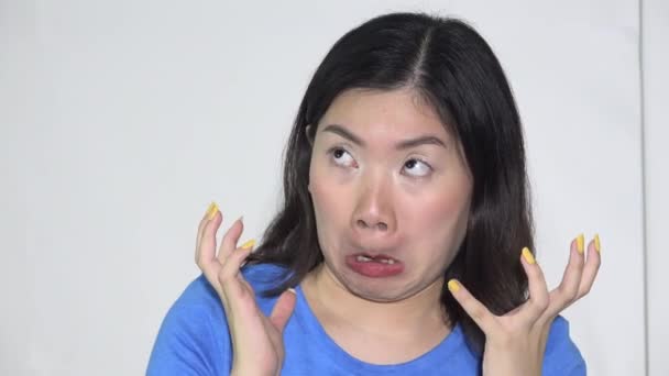 Asian Female Teen Funny Faces — Vídeos de Stock