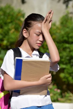 Öğrenci Liseli Kız ve Okul Kitaplarında Başarısızlık