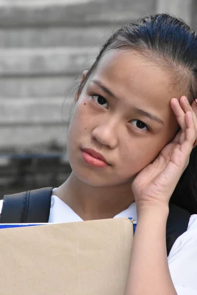 Female Student Depression Notebooks — Stock Photo, Image