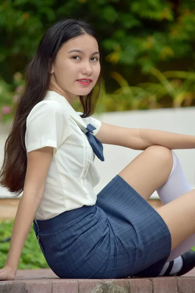 Portrét Dívky Sedící Student — Stock fotografie