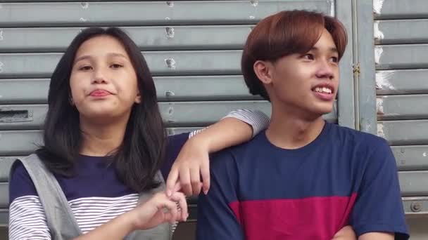 Happy Teen Brother Sister — Stock Video