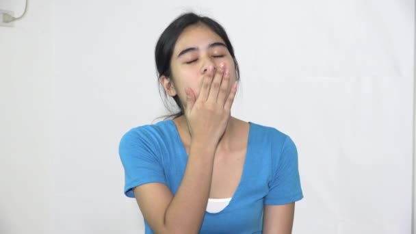 A Sad Female Asian Teen Isolated — Stock Video