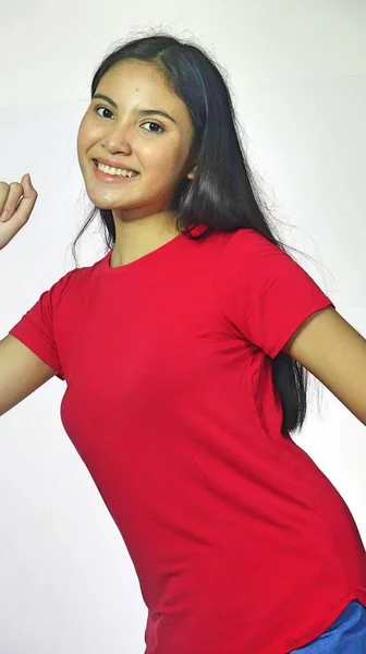 Ein Spaß Asiatisch Frau Posieren — Stockfoto