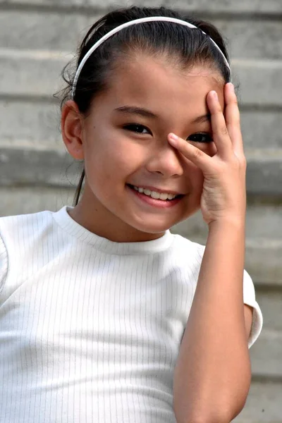 Ein Süßes Asiatisches Kind Mädchen — Stockfoto