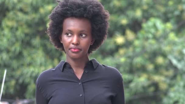 Serious Undecided Black Woman — Vídeos de Stock