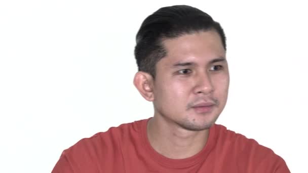 Irritated Annoyed Adult Asian Male Isolated — Stockvideo