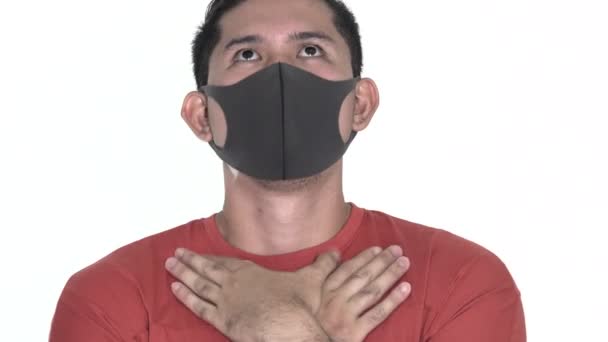 Sick Man Chest Pain Isolated — Stock video
