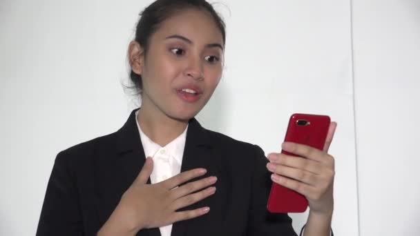 Woman Talking Making Video Phone — Vídeo de stock