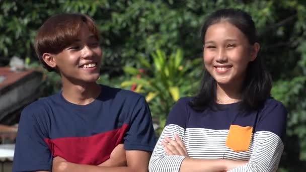 Proud Filipino Asian Siblings Friends — ストック動画