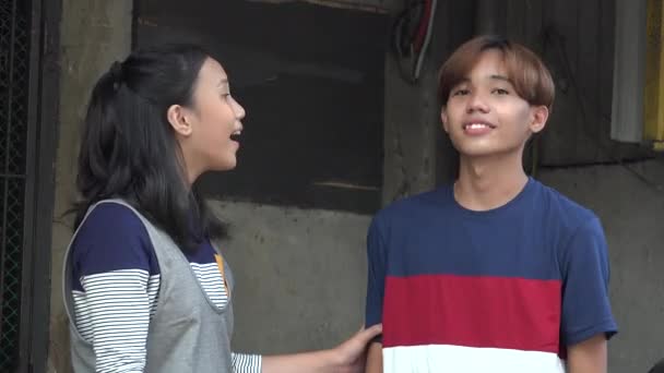 Asian Siblings Talking Disagreeing — Wideo stockowe