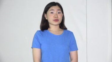 An Asian Female Woman Talking Isolated