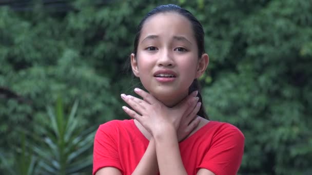 Bolnav Asiatic Femeie Copil Covid — Videoclip de stoc