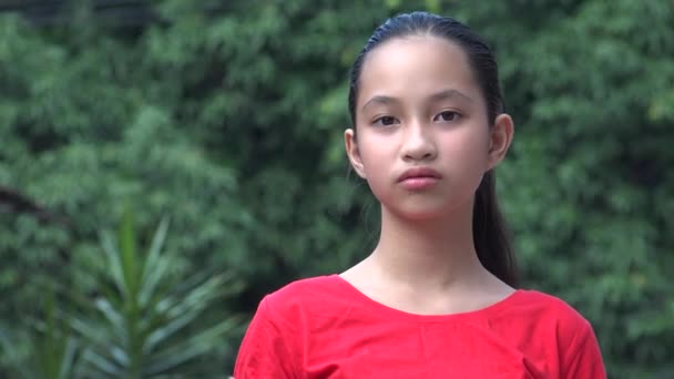 Asian Female Girl Child Counting — Videoclip de stoc