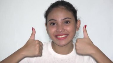 A Diverse Woman Thumbs Up Isolated