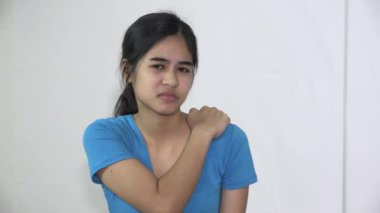A Sore Asian Female Isolated