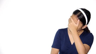 Youthful Diverse Girl And Disappointment Meme Isolated On White