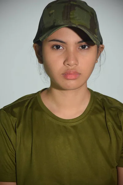 Ciddi Bir Kadın Asker Portresi — Stok fotoğraf