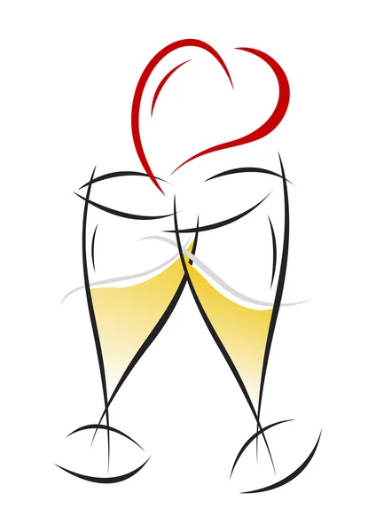 Champagne Lunettes Design — Image vectorielle