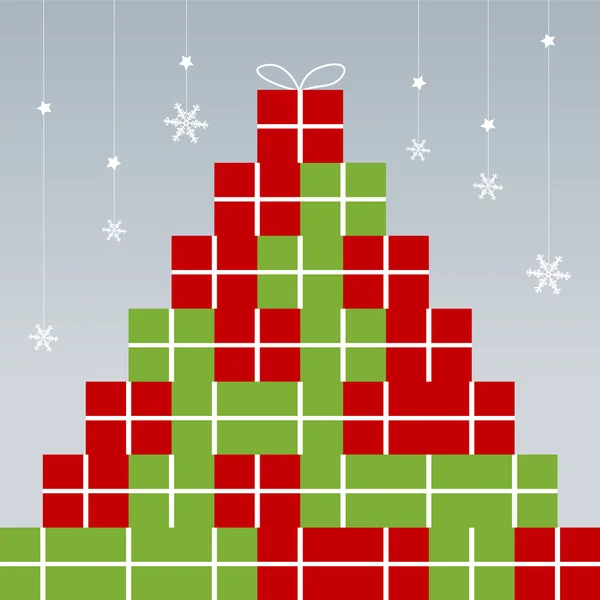 Дизайн подарункової коробки на Різдво та Новий рік — стоковий вектор