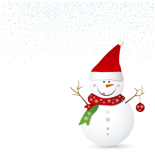 圣诞节背景下的雪人设计 — 图库矢量图片