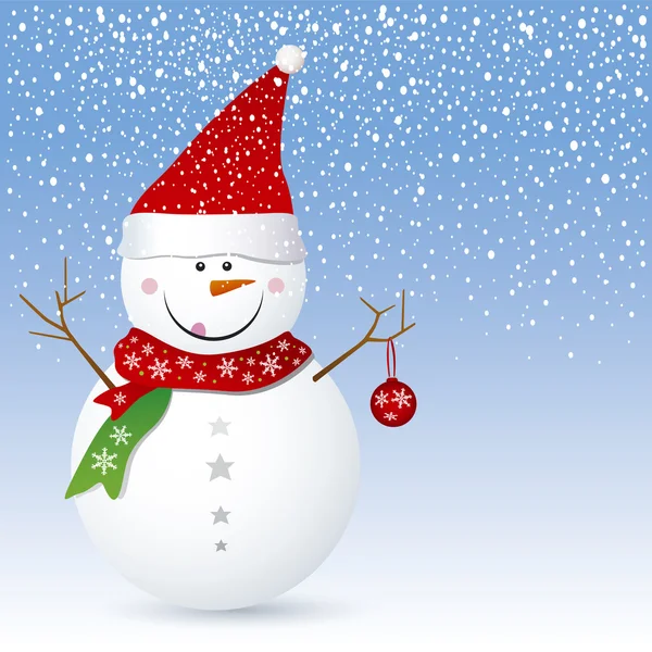 圣诞节背景下的雪人设计 — 图库矢量图片