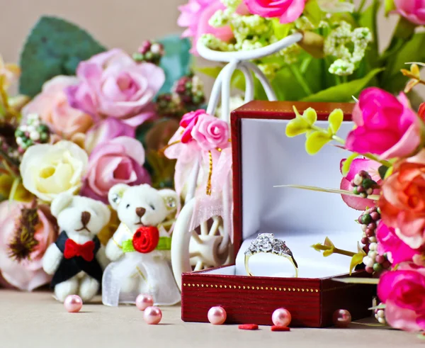 Diamond ring for wedding background — Stock Photo, Image