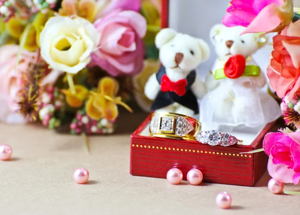 Diamond ring for wedding background — Stock Photo, Image