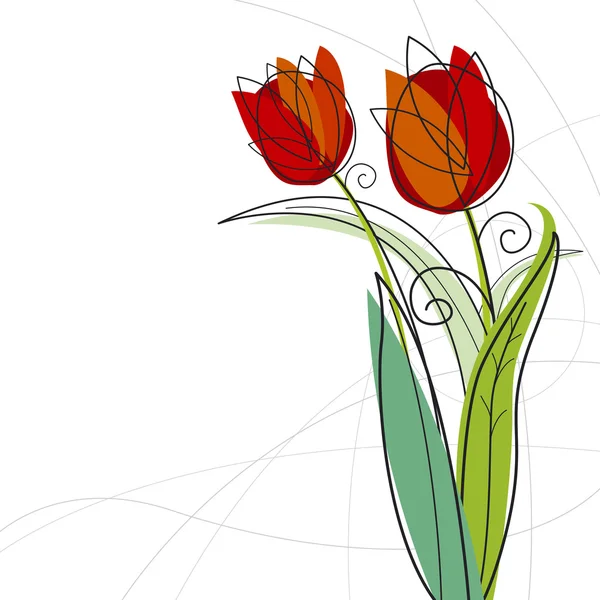 Tulip design on white background — Stock Vector