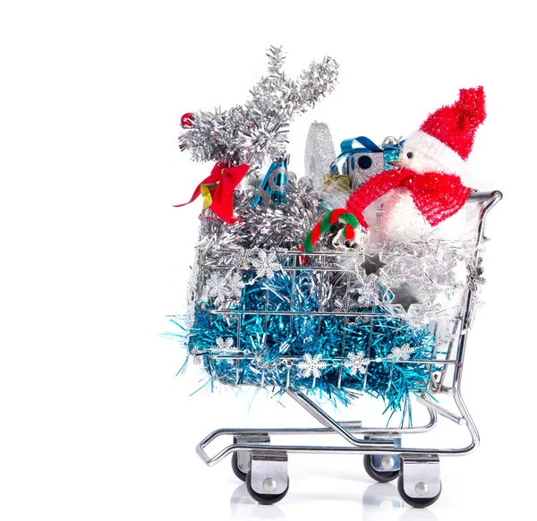 Carrinho de compras Natal — Fotografia de Stock