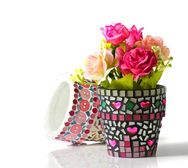 Mosaïque pot de fleurs — Photo