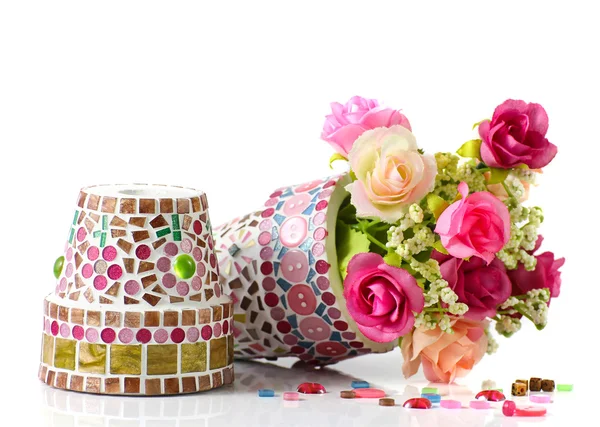 Mosaic flower pot — Stock Photo, Image