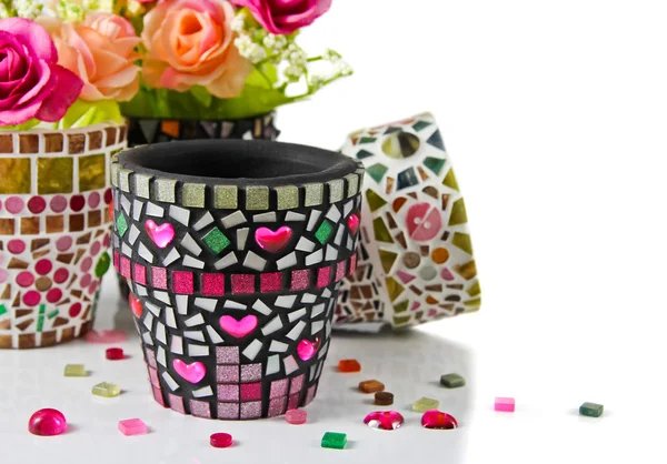 Mosaic flower pot — Stock Photo, Image