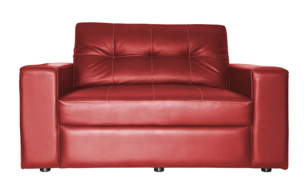 Canapea roșie izolată — Fotografie, imagine de stoc