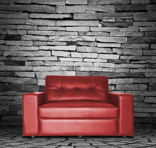 Red sofa in the room — Stock Photo, Image