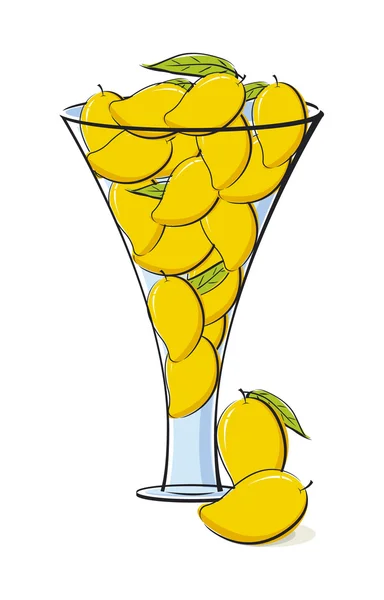 Mangos im Glas — Stockvektor