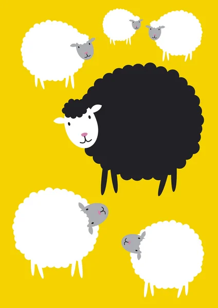 Notions de moutons noirs — Image vectorielle