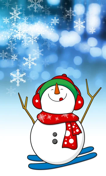 Sneeuwman ontwerp voor kerst achtergrond — Stockfoto