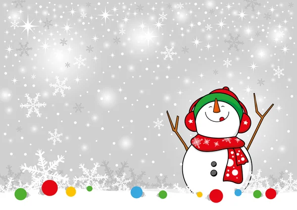 Diseño de muñeco de nieve para fondo de Navidad — Vector de stock