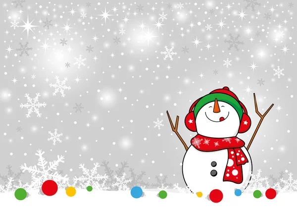 Snowman design for christmas background — Stock Vector