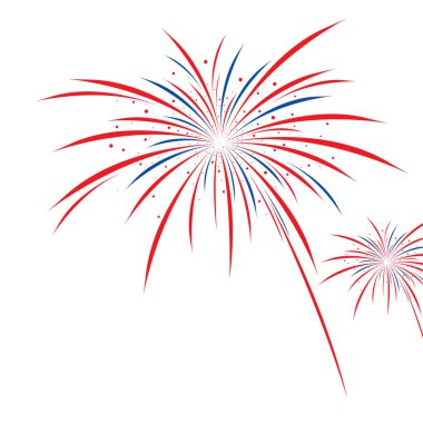 Beyaz arkaplanda havai fişek tasarımı