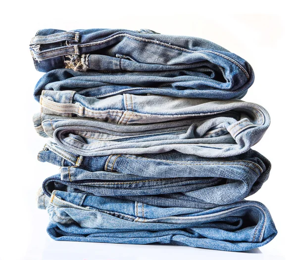 Blue jeans on white background — Stock Photo, Image