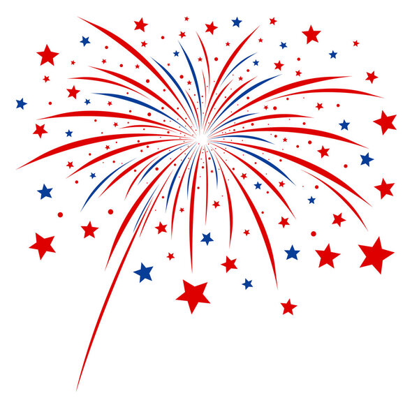 Firework design on white background