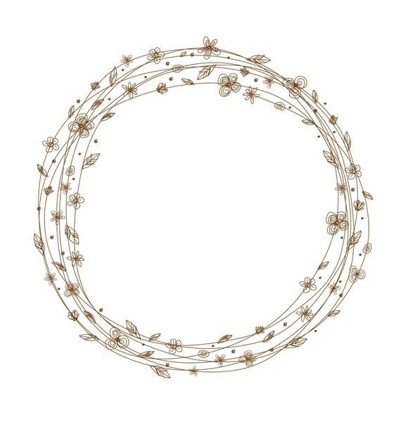 vektör çiçek çerçeve tasarımı beyaz zemin üzerine