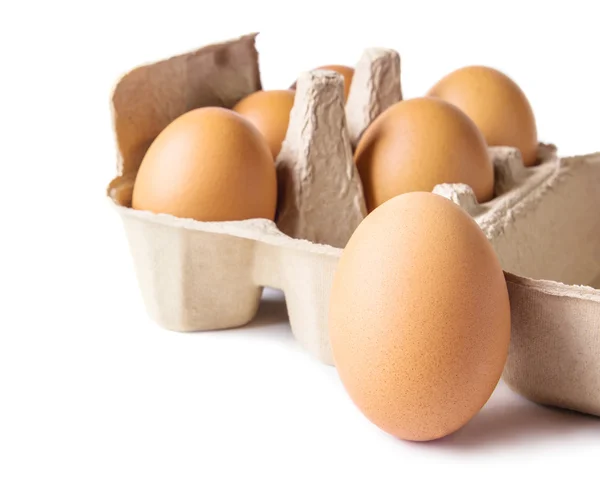 Eggs on white background — Stock Photo, Image