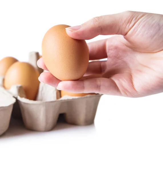 Egg box on white background — Stock Photo, Image