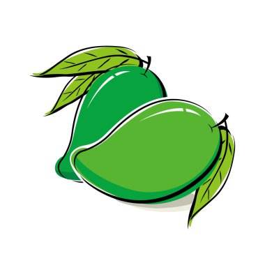 Mango tasarımı beyaz zemin üzerine