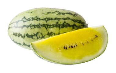 kırpma yolu beyaz zemin üzerine sarı karpuz