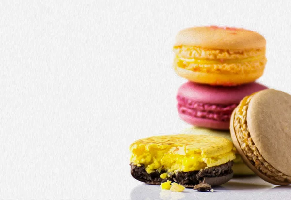 Macaron sur toile. Style peinture à l'huile . — Photo