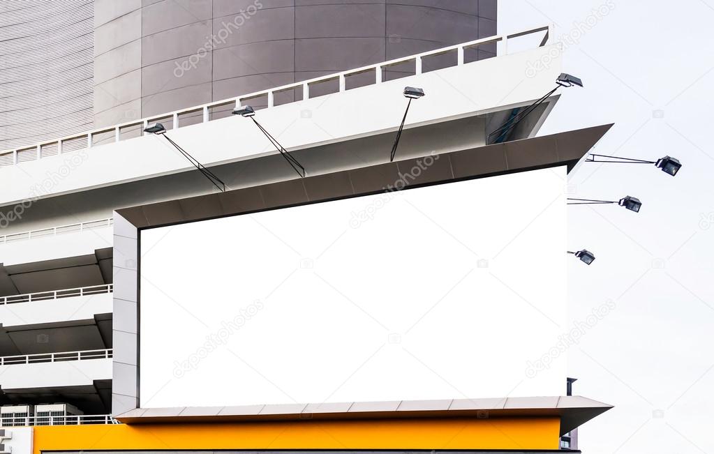 Blank billboard on the building